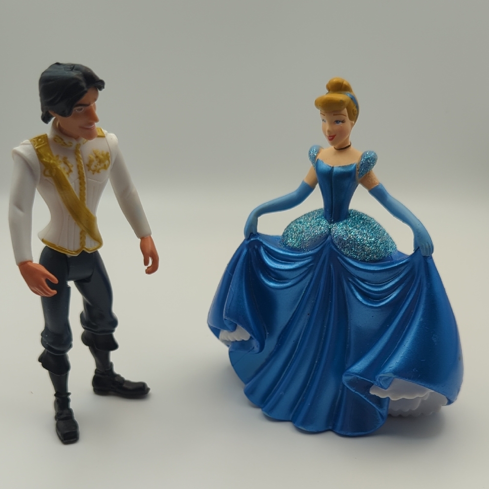 Disney Cinderella and Prince Charming Figures - Blue and White